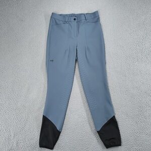 Fager Riding Breeches Womens EU 42 Blue Gray Full Seat Silicone Grip Equestrian